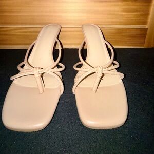Soft Nude Knot Strap Slide Sandals Size 8.5